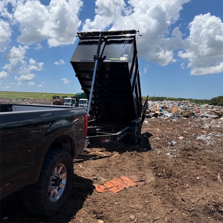 Trailer raised at the landfill next to the Mud Pit pickup
